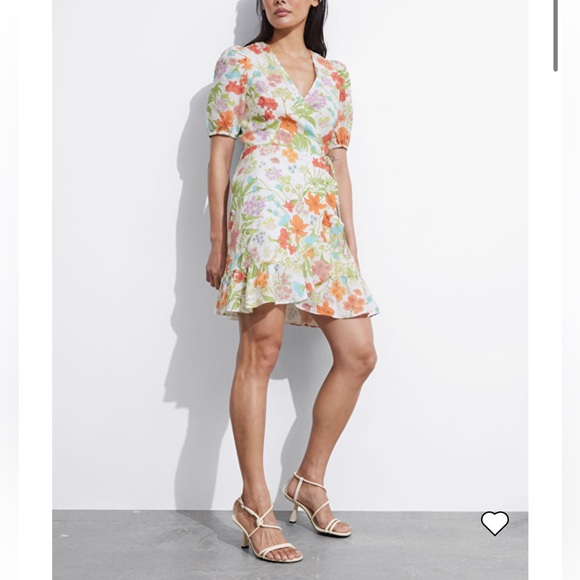 & Other Stories Linen Wrap Mini Dress - Picture 2 of 7